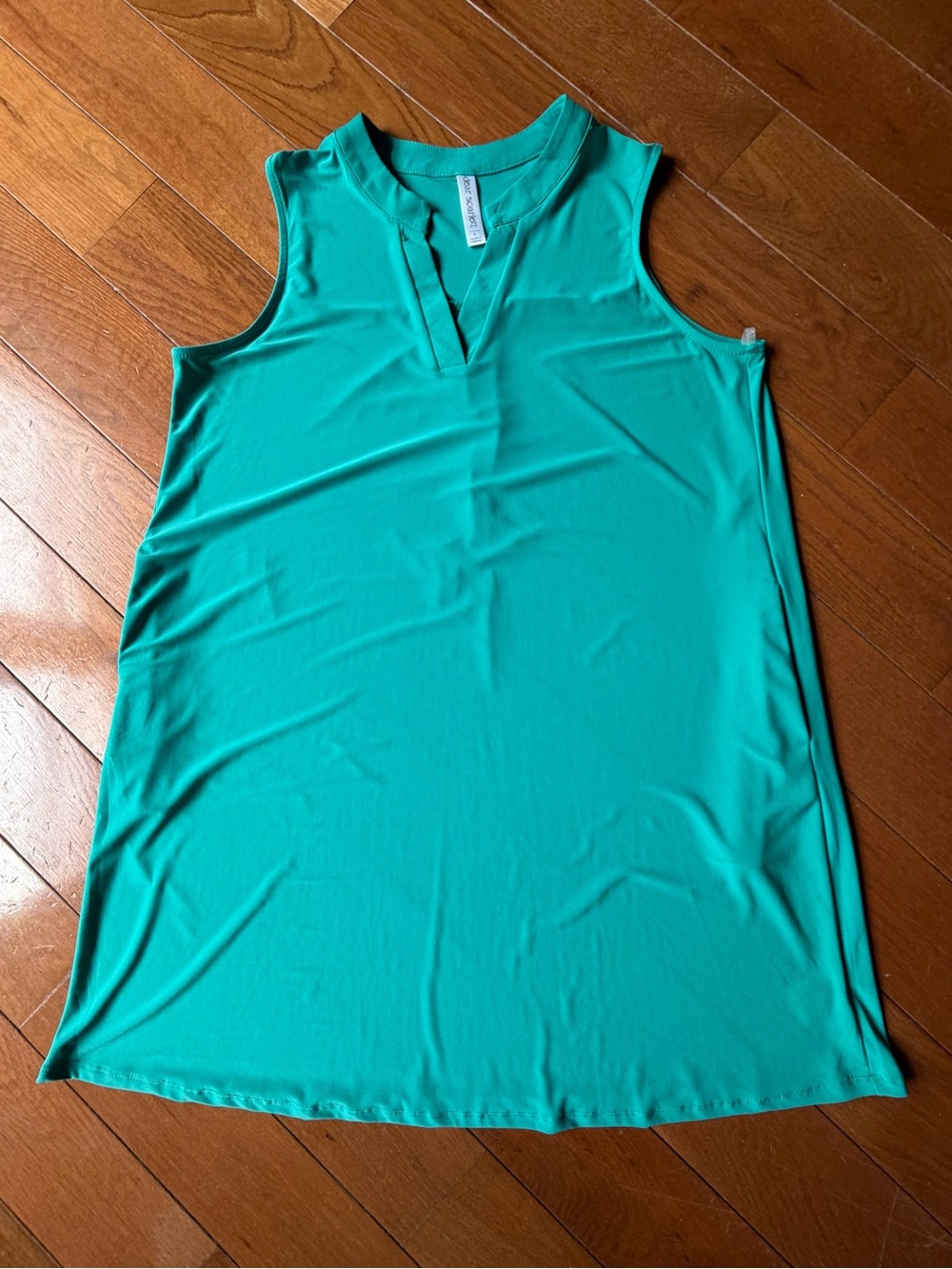 Dear Scarlett Teal Sleeveless Split Neck Tunic Top L